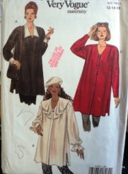 8792 SO EZ VOGUE LONG MATERNITY LS BUTTON POET SHIRT 12-16